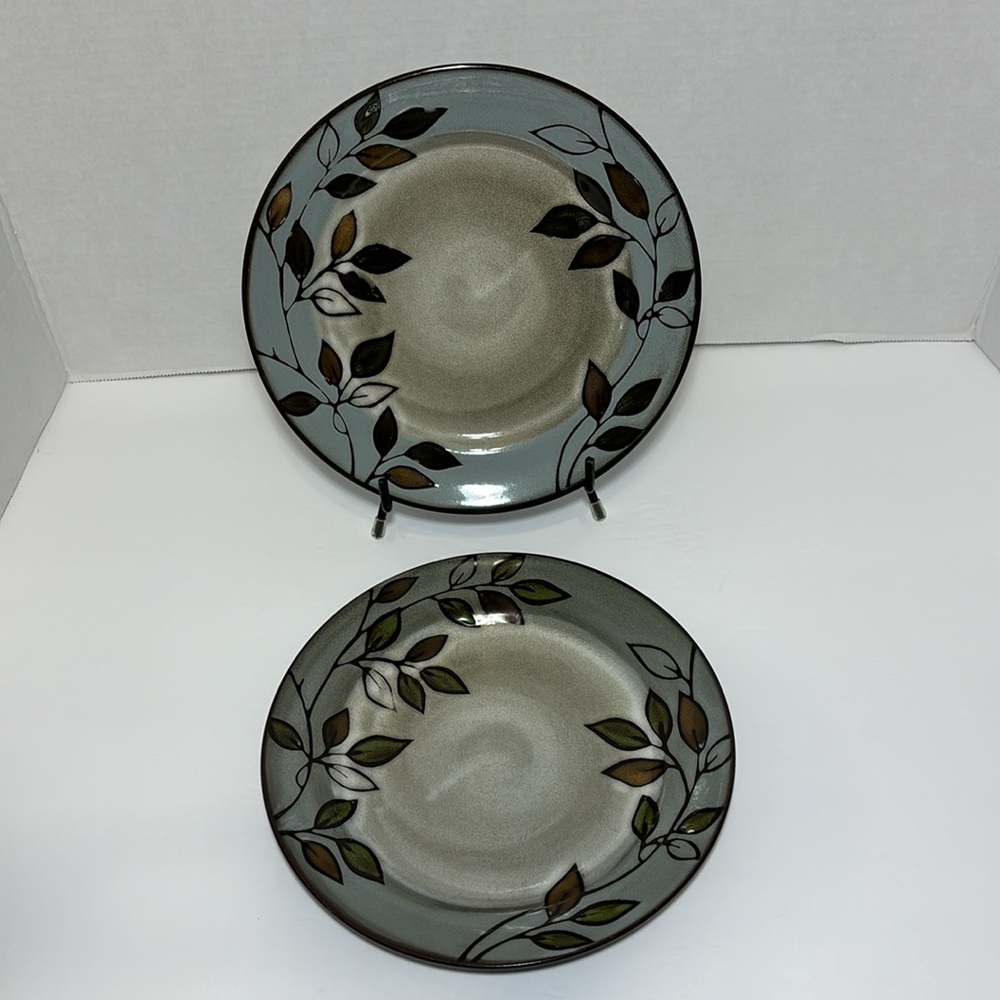 Pfaltzgraff Everyday Rustic Leaves Salad Dessert Plates Set Of 2 Discontinued - Picture 8 of 8